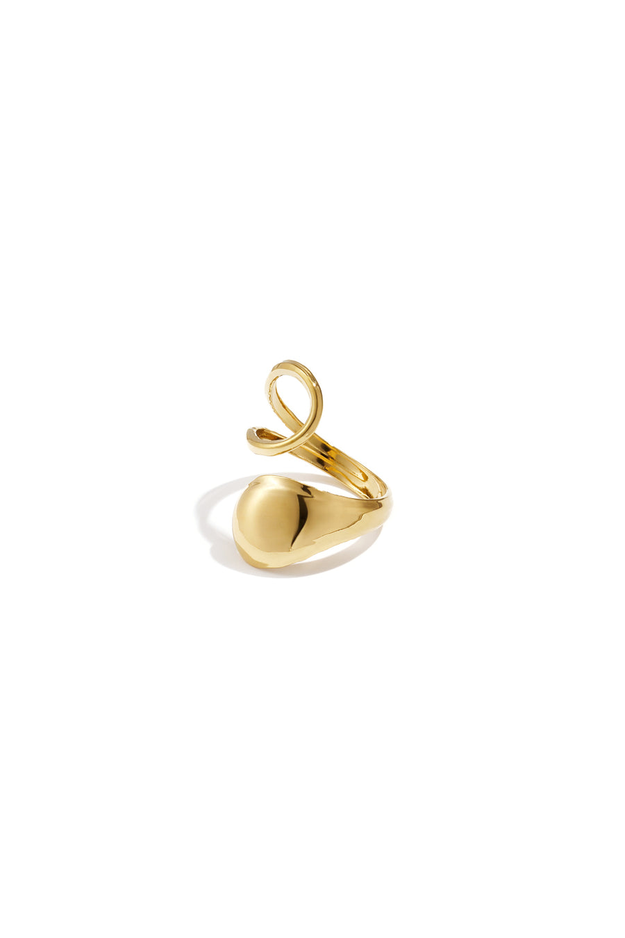Bague "statement" pour femme en acier inoxydable avec forme organique – couleur or