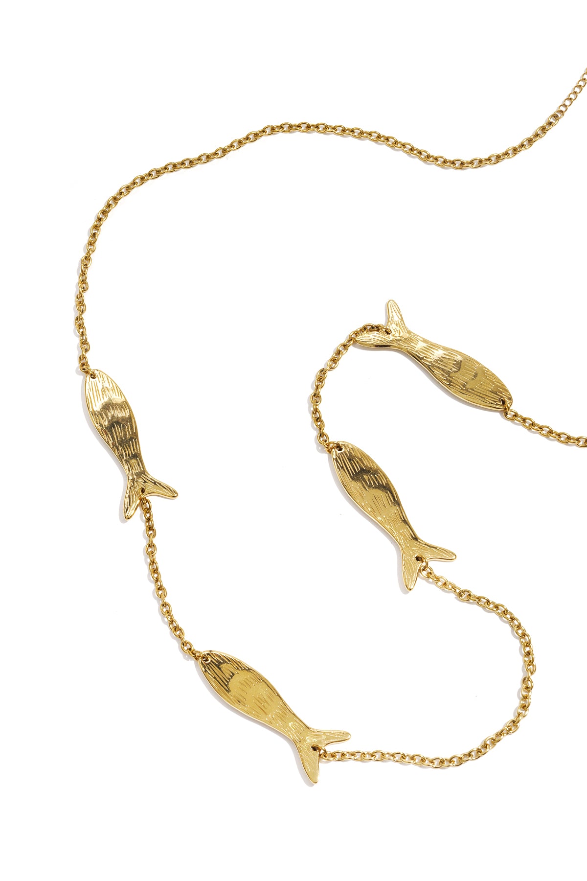 Lange ketting met vissen