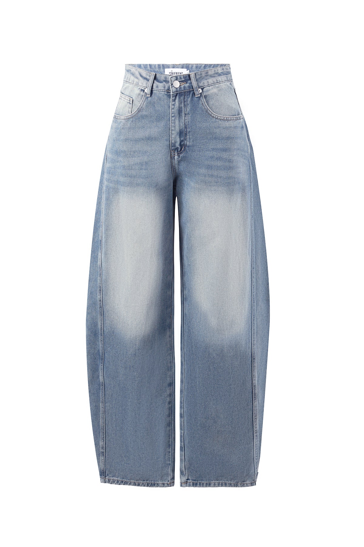 Jean large taille haute pour femme