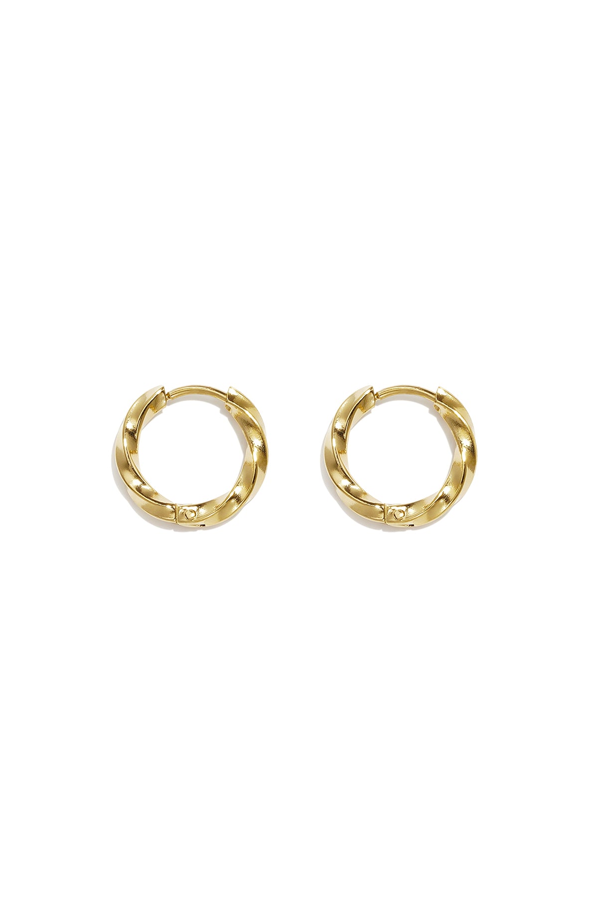Boucles d'oreilles créoles pour femme en acier inoxydable – doré et argenté – photo 6