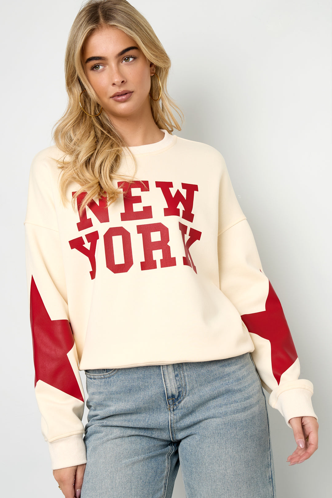 Dames New York sweater van katoen met ster – productfoto 4