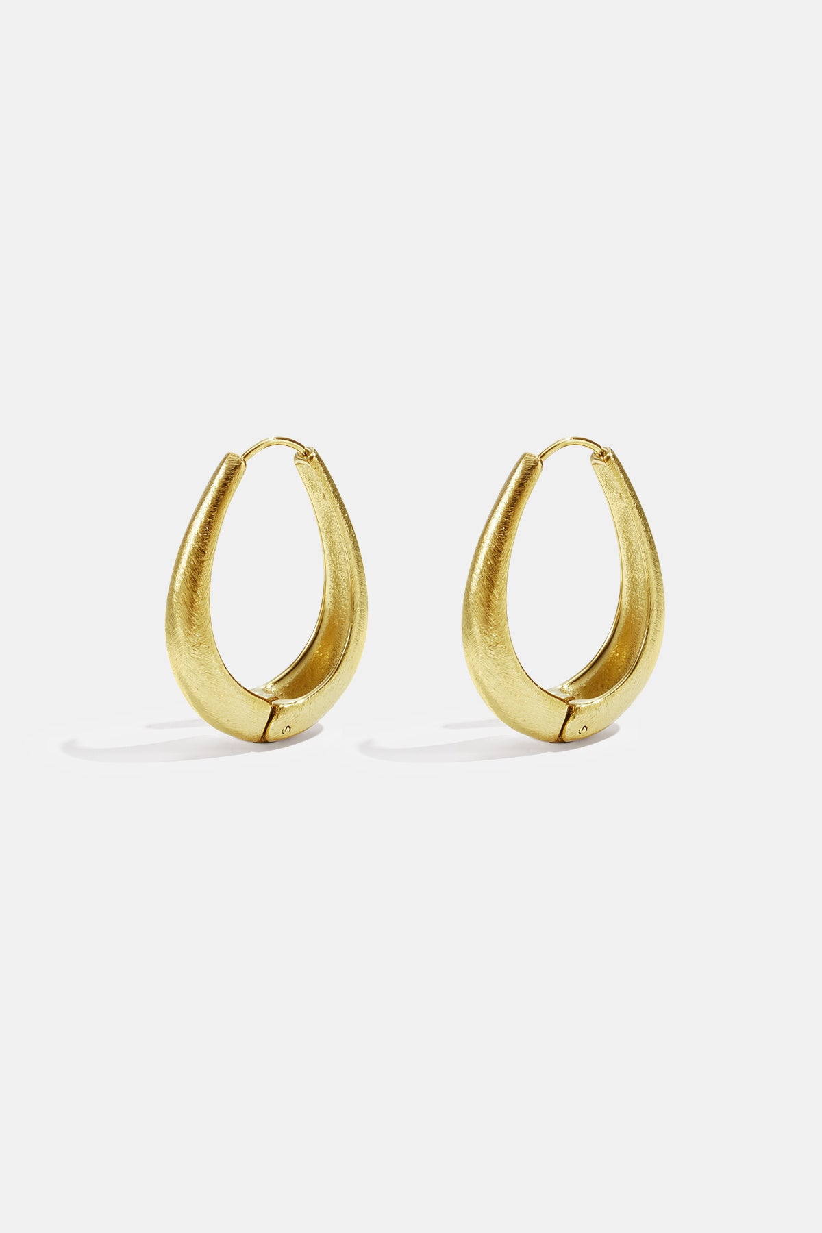 Boucles d'oreilles créoles pour femme en acier inoxydable 304, de forme organique – doré