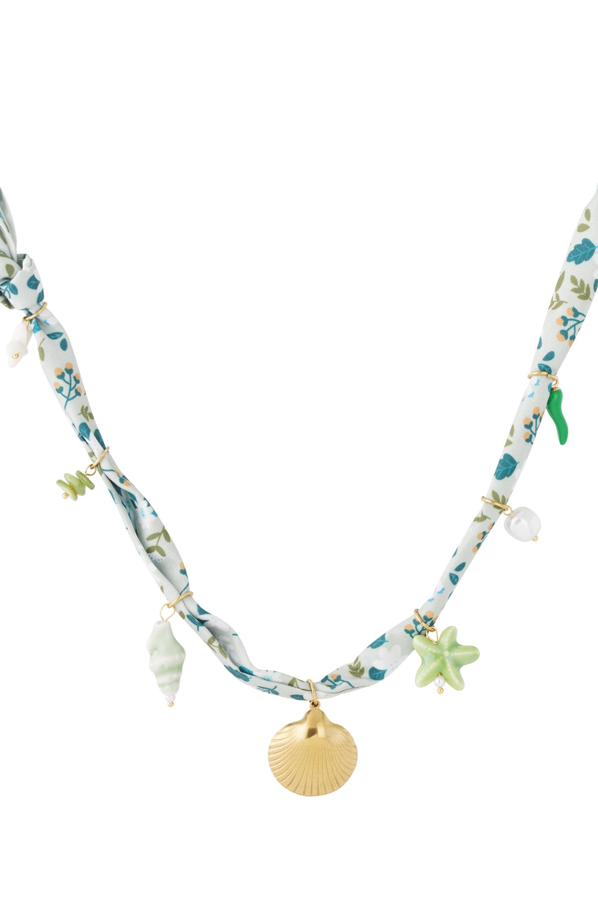 Collier tressé pour femme en polyester, céramique, perle d'imitation, émail, acier inoxydable