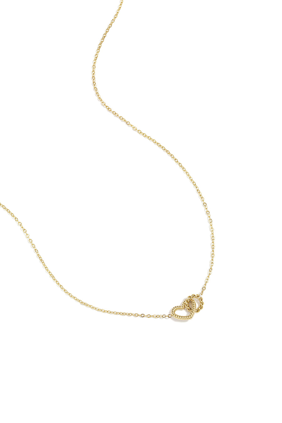 Ketting met verbonden hart bedel