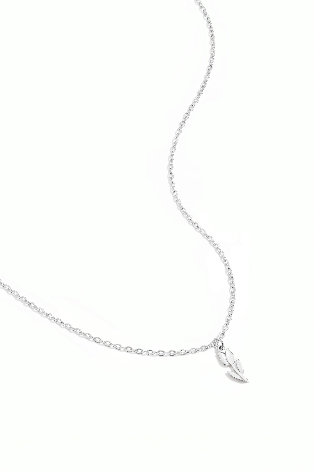 Collier femme en acier inoxydable avec pendentif motif floral – couleur or