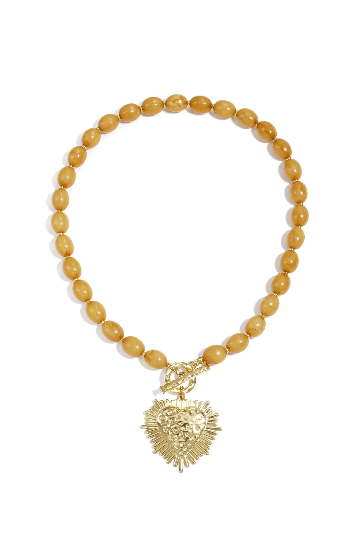 Collier de perles en acrylique en forme de cœur pour femme – rose clair et bleu clair