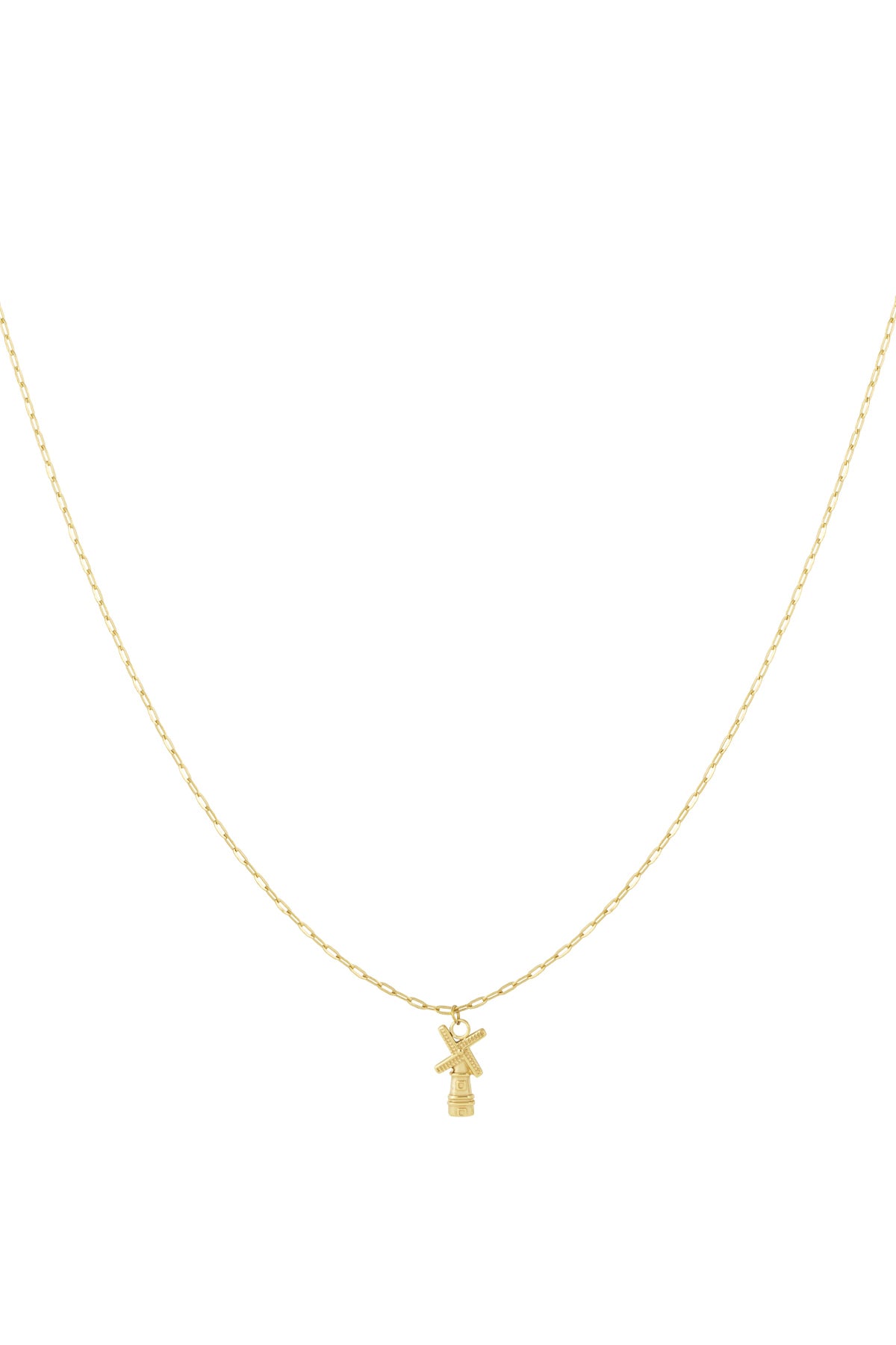 Women's necklace with cartoon-motif stainless steel pendant - gold colored