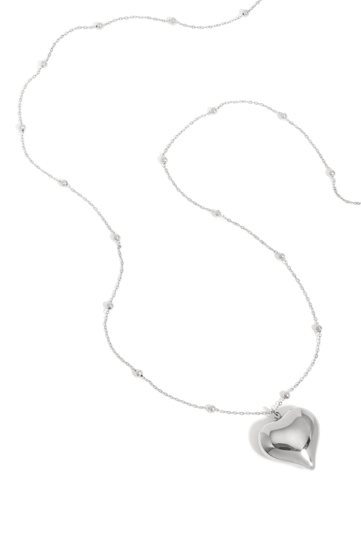 Long collier pour femme en acier inoxydable avec cœur – doré et argenté
