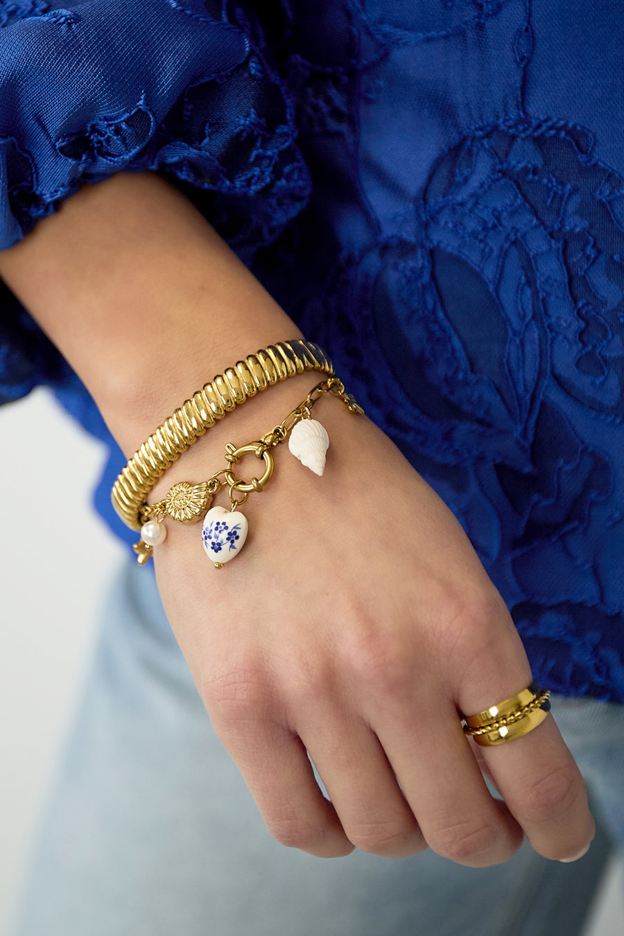 Chunky gestreepte bangle
