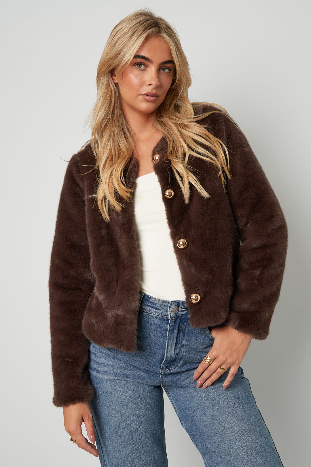 Dames elegant jacket van geweven polyester – productfoto 4