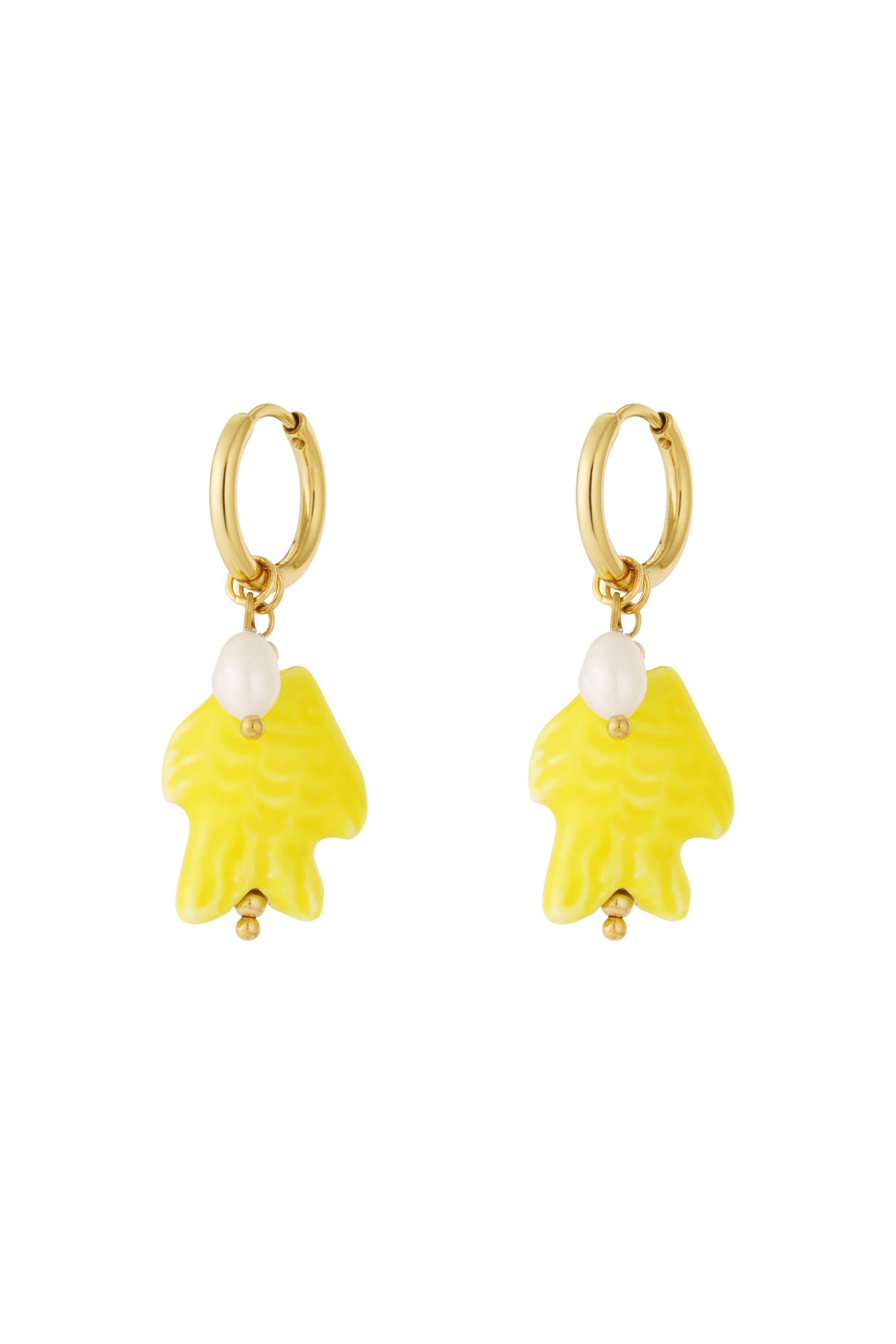 Women's Drop Earrings in Stainless Steel, Ceramic, Pearl with Ocean Details - Multiple Colors