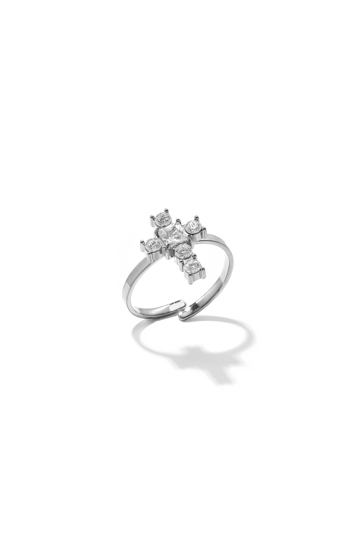 Minimalist Stainless Steel Cross Ring for Women – Gold and Silver Tone