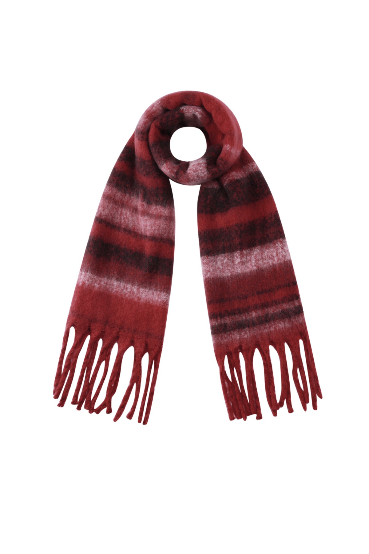 Women's winter scarf made of 100% polyester with stripes – multiple colours