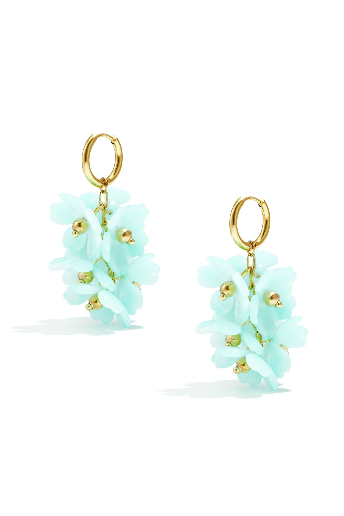 Women's acrylic floral drop earrings – multiple colors