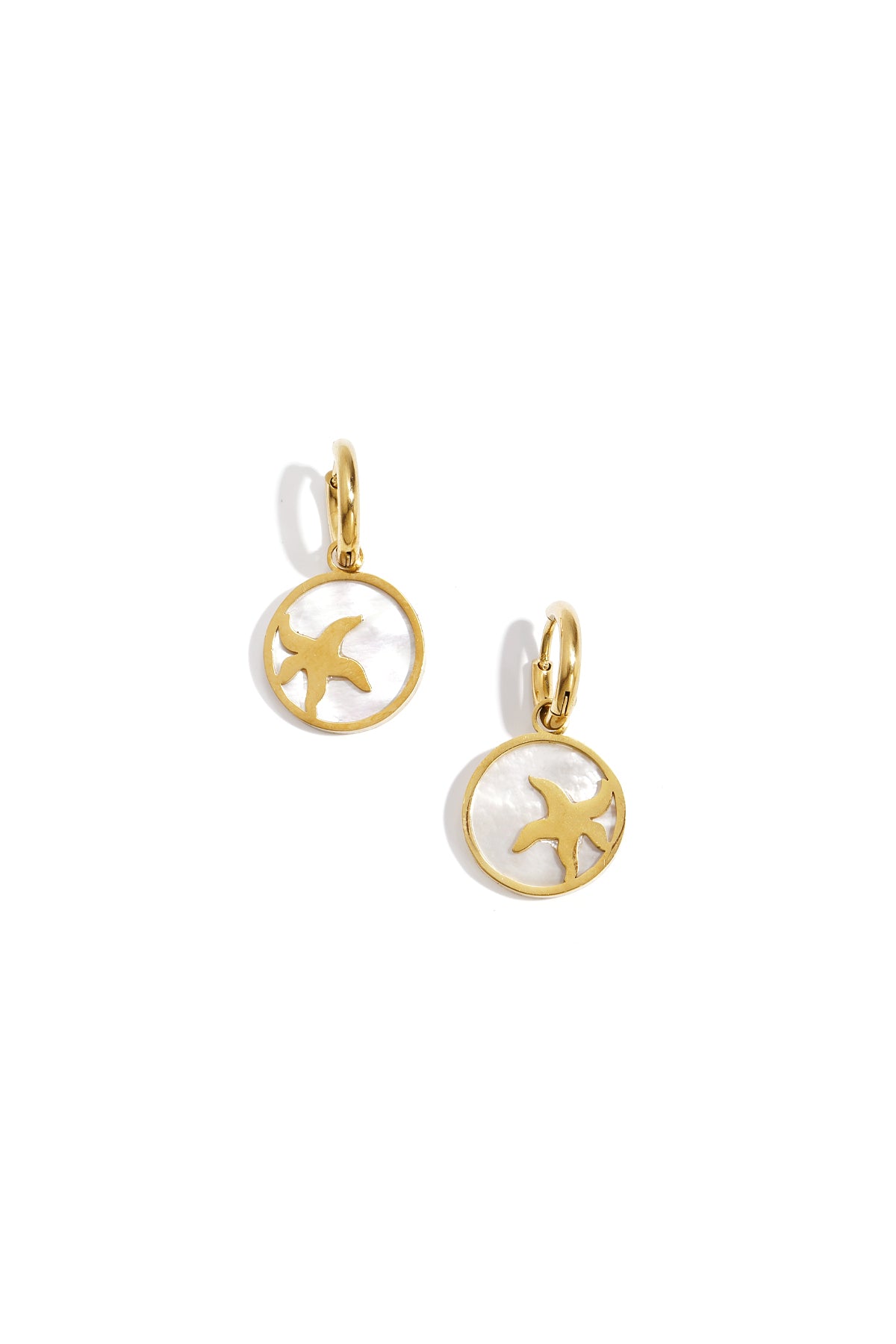 Boucles d'oreilles pendantes en acier inoxydable avec motif étoile de mer pour femmes – plaqué or