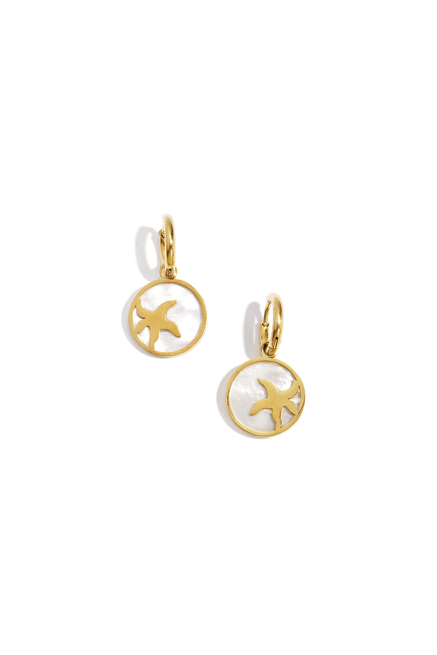 Boucles d'oreilles pendantes en acier inoxydable avec motif étoile de mer pour femmes – plaqué or