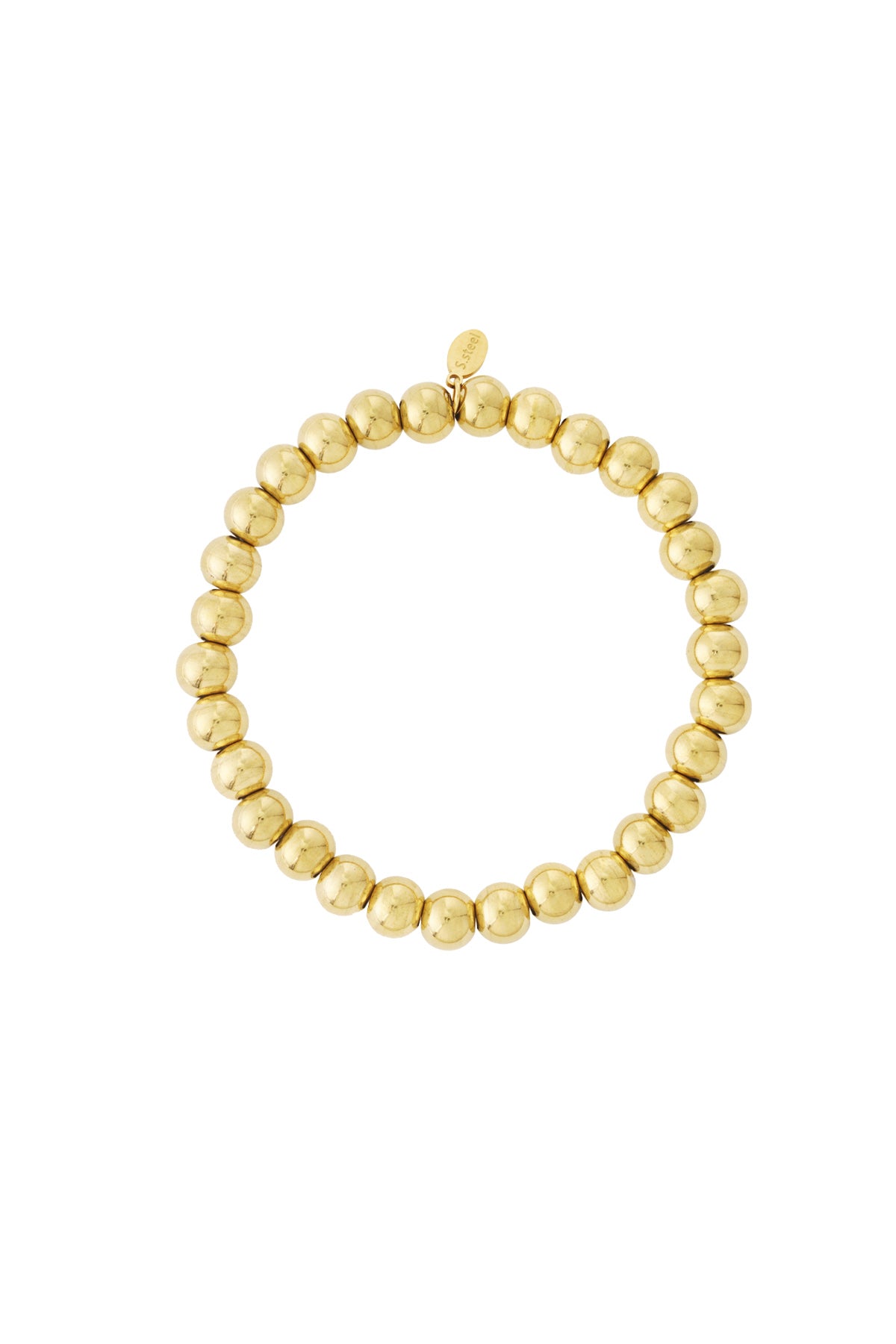 Bracelet de perles pour femmes en acier inoxydable – couleur or et argent
