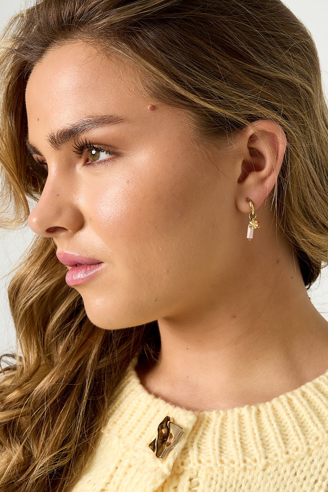 Women's Beaded Stainless Steel Organic Shape Earrings - Multiple Colors – image 4