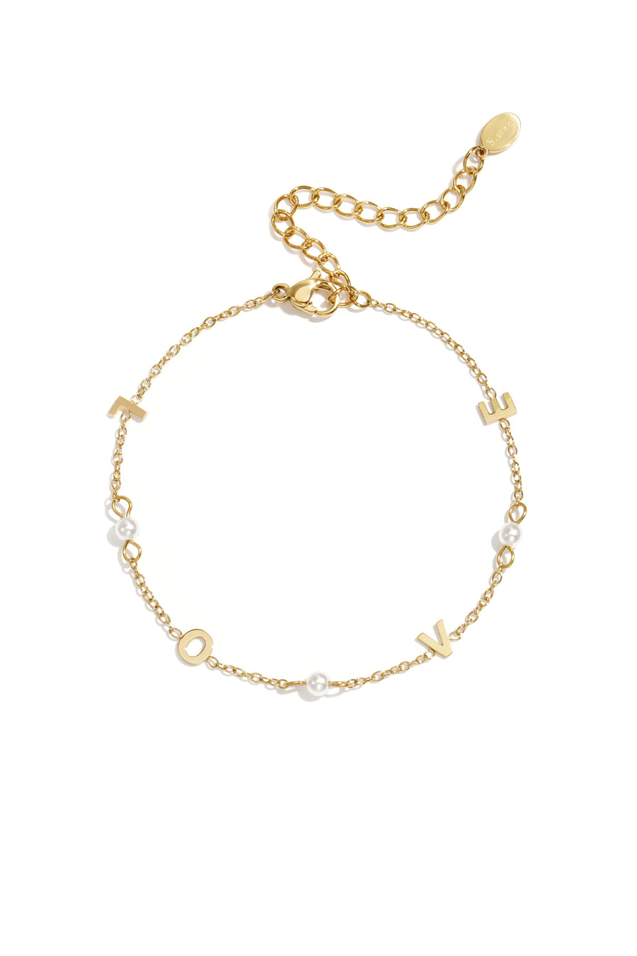 Armband love met parels