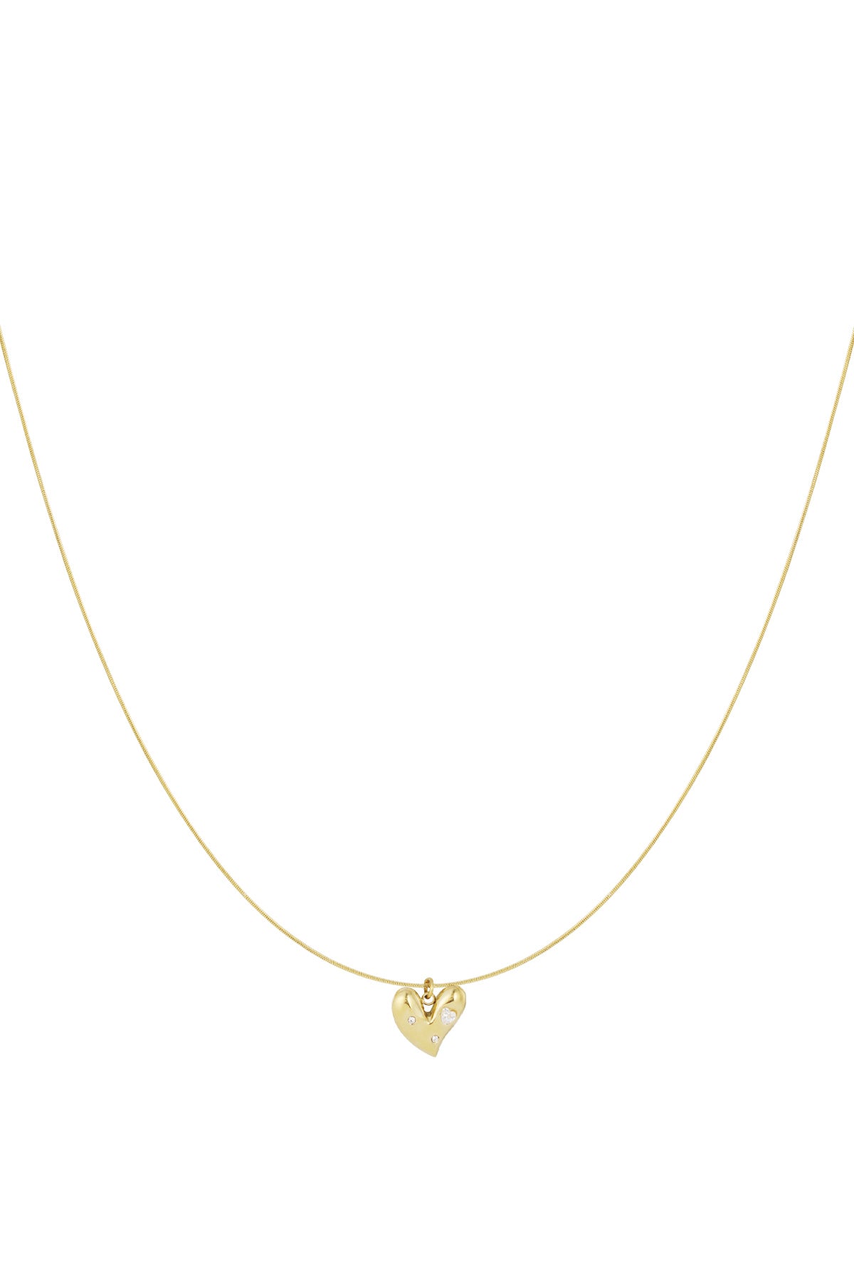 Collier pour femme en acier inoxydable 304 avec pendentif en forme de cœur – doré
