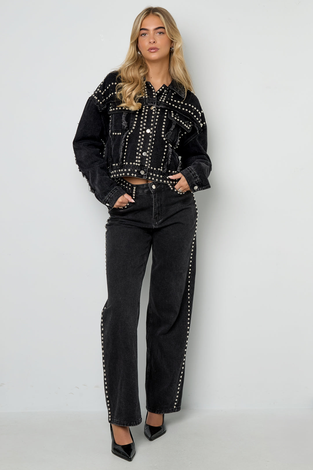 Jeans droite femme – noir – photo 4